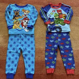 2 Sets Nicolodean Paw Patrol and PJ Mask-4piece total PAJAMA SIZE 2T